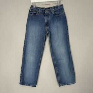 Vintage Polo Ralph Lauren Jeans Womens 10 Blue Cropped Relaxed Denim Crop Y2K